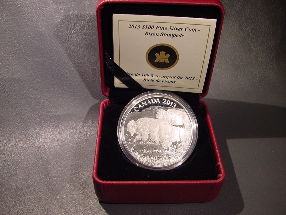 Canada Bison $100 Silver Coin Master of the Prairie Wind 1oz .9999 fine OGP COA