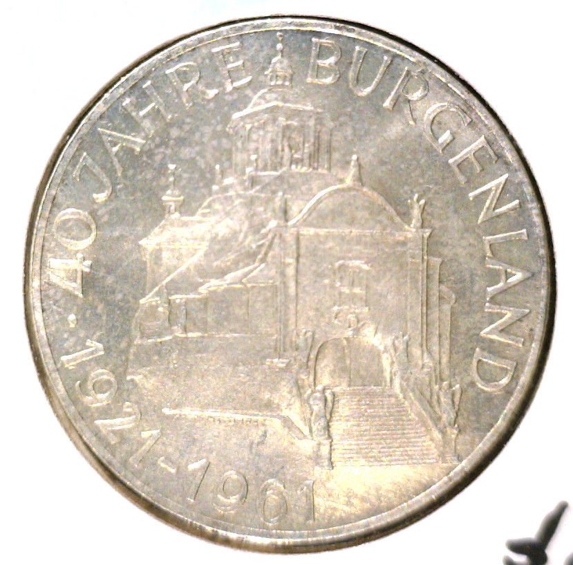 Austria 1961 Silver 25 Schilling Coin BU .3344 ASW KM#2891 Burgenland