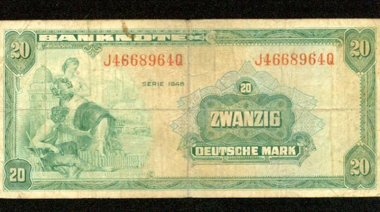 1948 Germany 20 deutsche mark note Pick#6 German Federal Republic