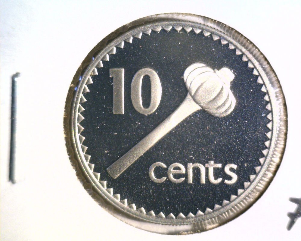 1976 Fiji 10 cents silver proof coin KM#30a .1948 ASW Only 3,012 Minted !