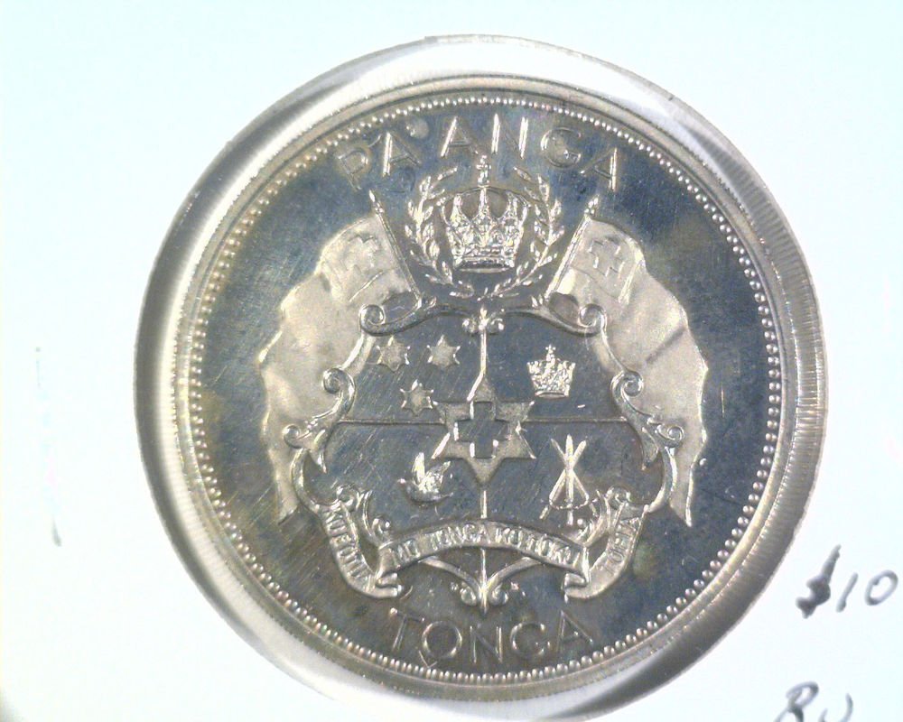 1968 Tonga One Pa'Anga Prooflike Coin KM#33 King Taufa'AhauTupou IV