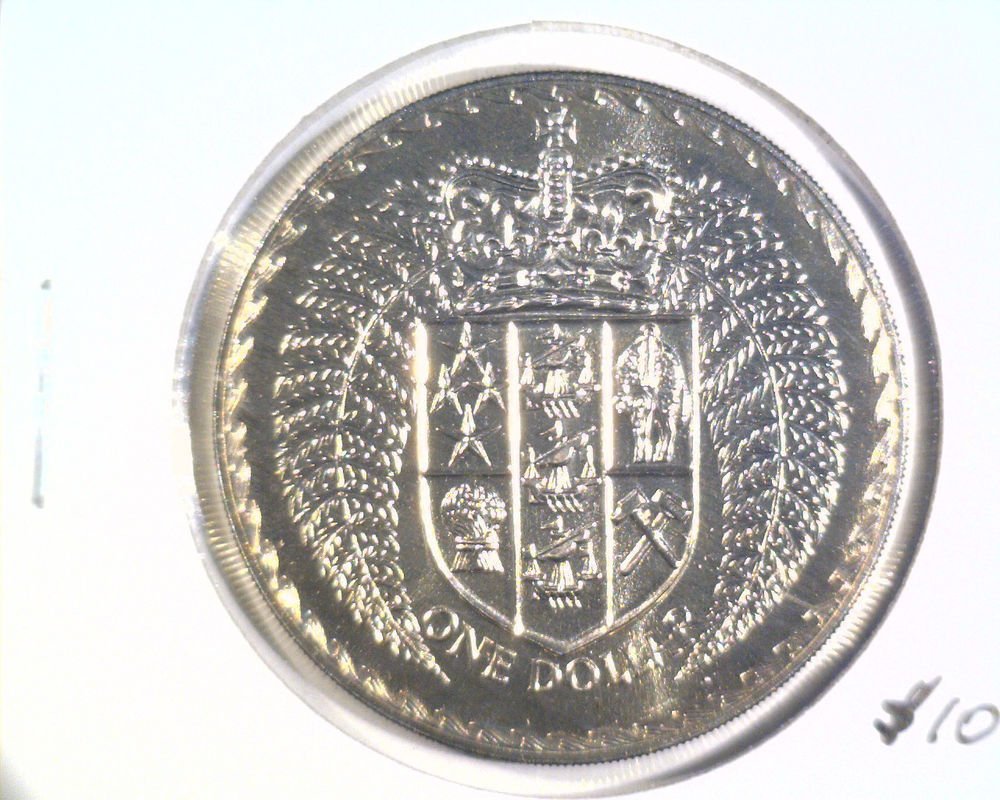 1979 New Zealand One Dollar BU Coin KM#48 Crowned Shield