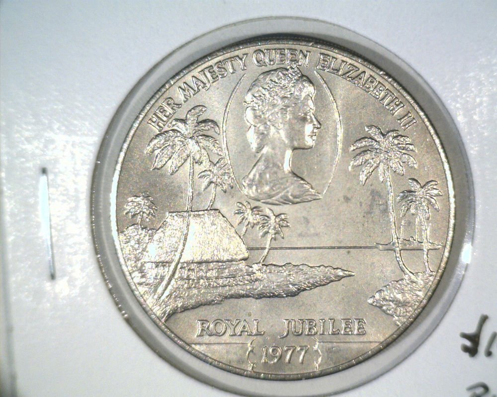 1977 Western Samoa One Tala Coin KM#24 BU Royal Jubilee