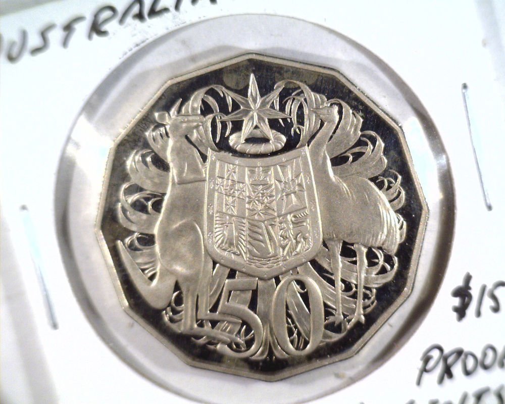 1985 Australia 50 cents proof coin KM#83 Coat-of-arms