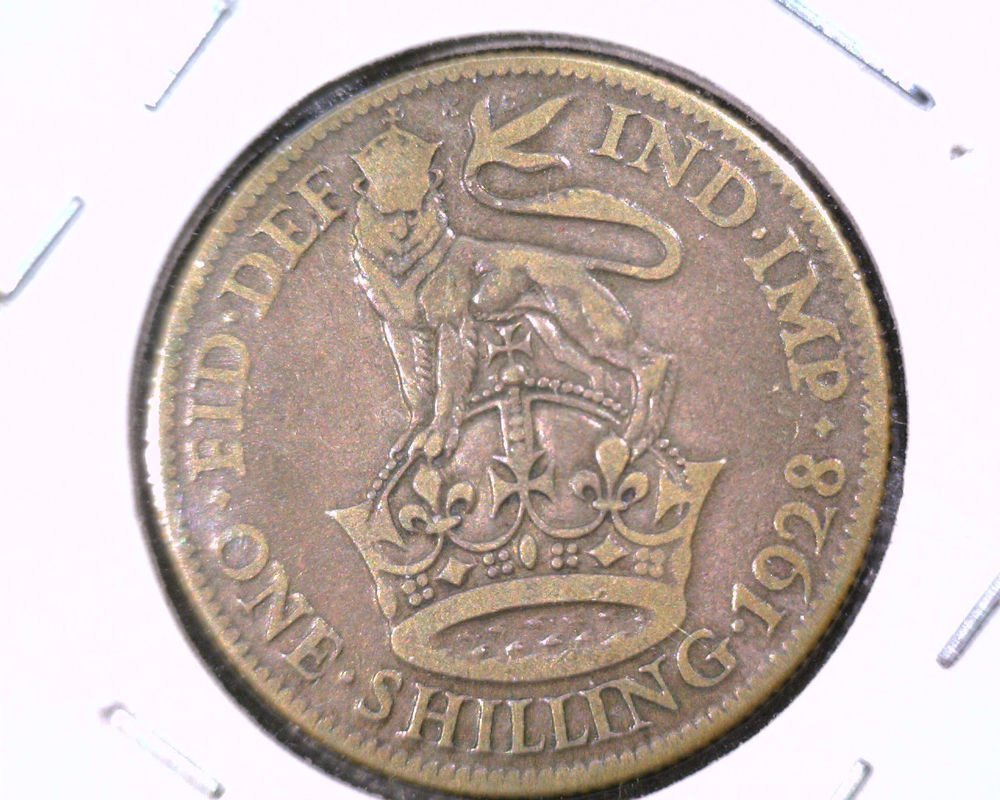 1928 Great Britain One Shilling Silver Coin KM#833 .0909 ASW