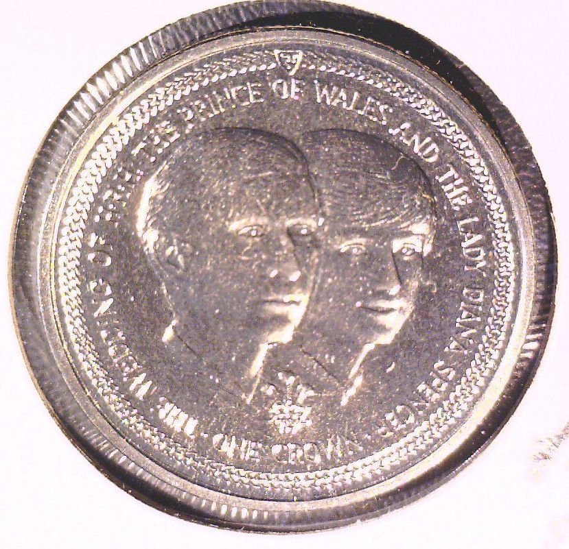 1981 Charles and Diana 1 Crown Coin KM#82 BU