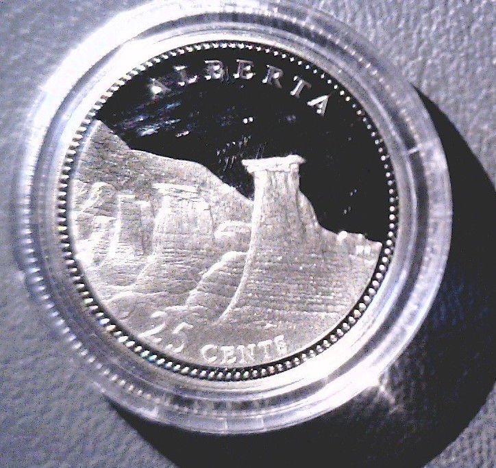 1992 Canada Commemorative Silver Proof 25 cent Coin .925 Alberta COA