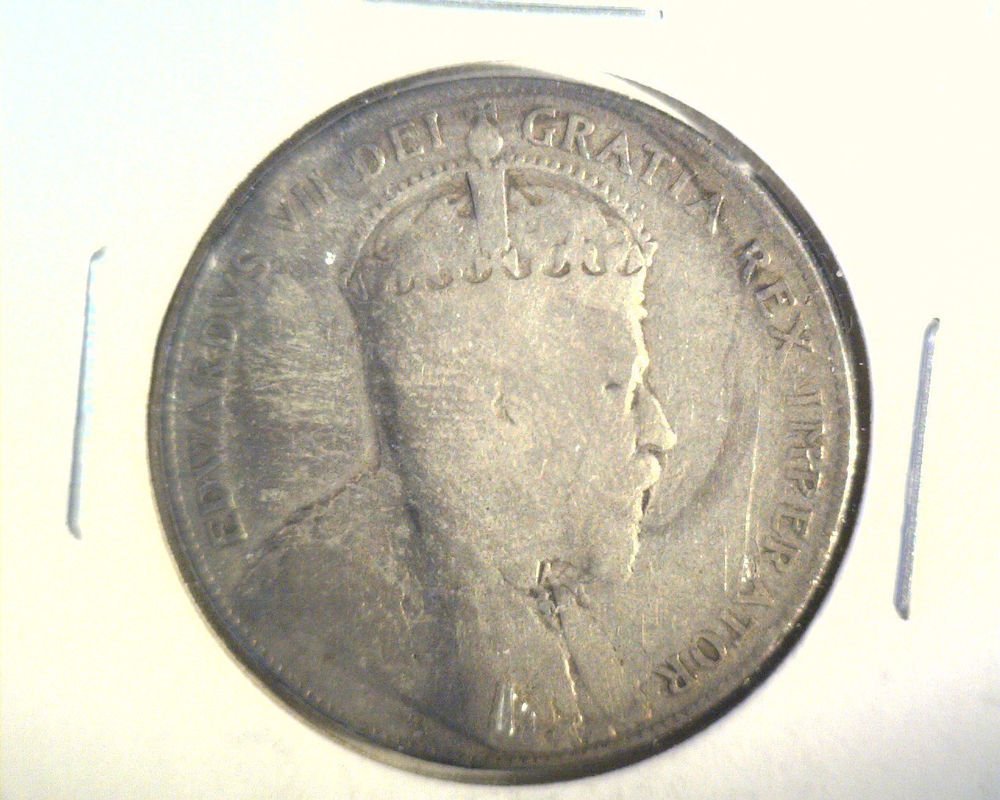 1909 Newfoundland Silver 50 cent coin VG KM#11 .3503 ASW