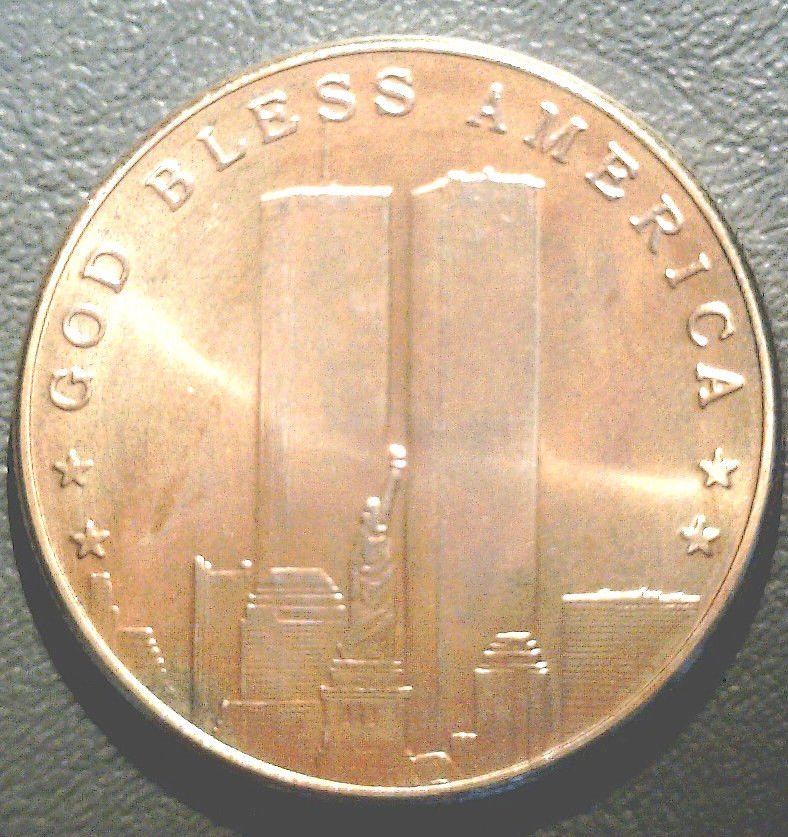 World Trade Center Silver Medal 32 grams .999 fine God Bless America 9-11-2001