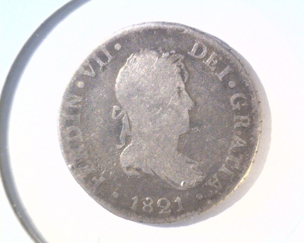 1821 Limare J.P. 2 Reales Silver Coin KM#115.1 .1949 ASW Ferdinand VII