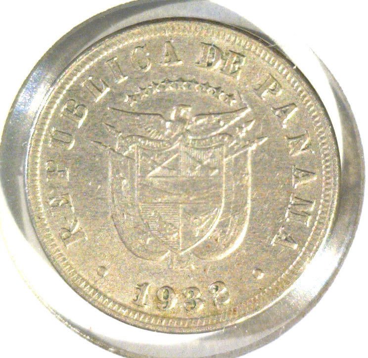 1932 Panama 5 centesimos coin KM#9 Extremely Fine XF