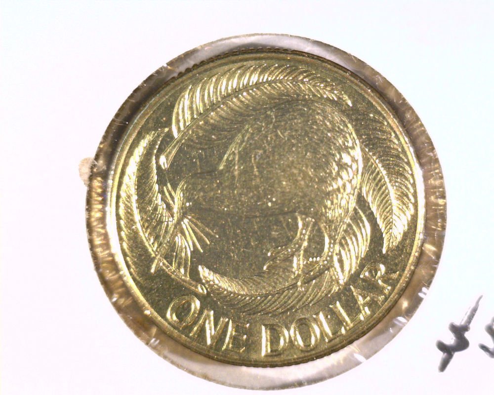 1990 New Zealand One Dollar Coin BU KM#78 Kiwi Bird