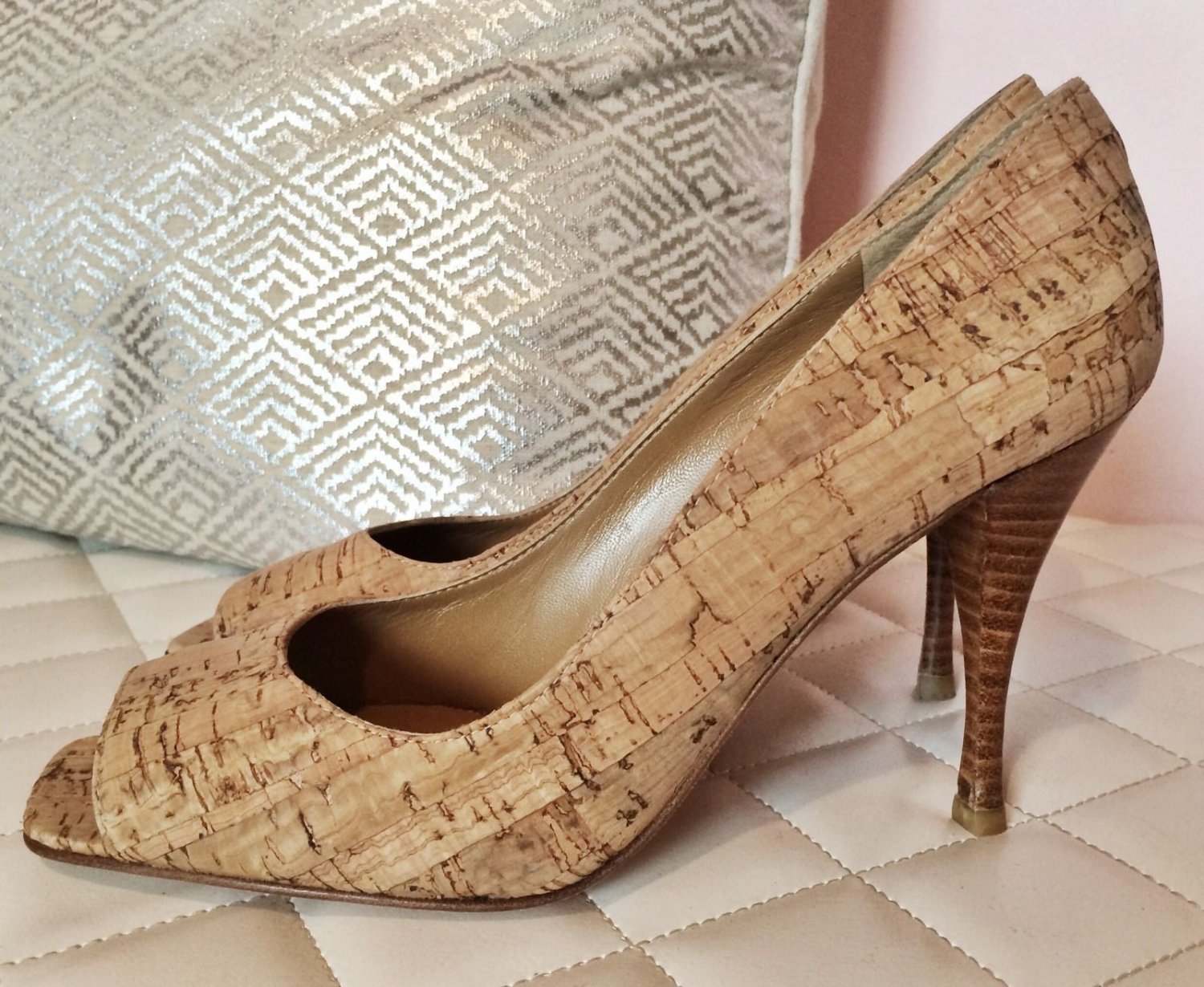 Stuart Weitzman Linda Cork Heels - Size 6.5