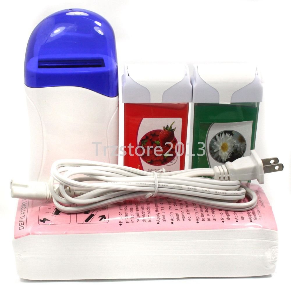Hot Hair Removal Roll On Refillable Depilatory Heater Wax Waxing Paper Tools Set