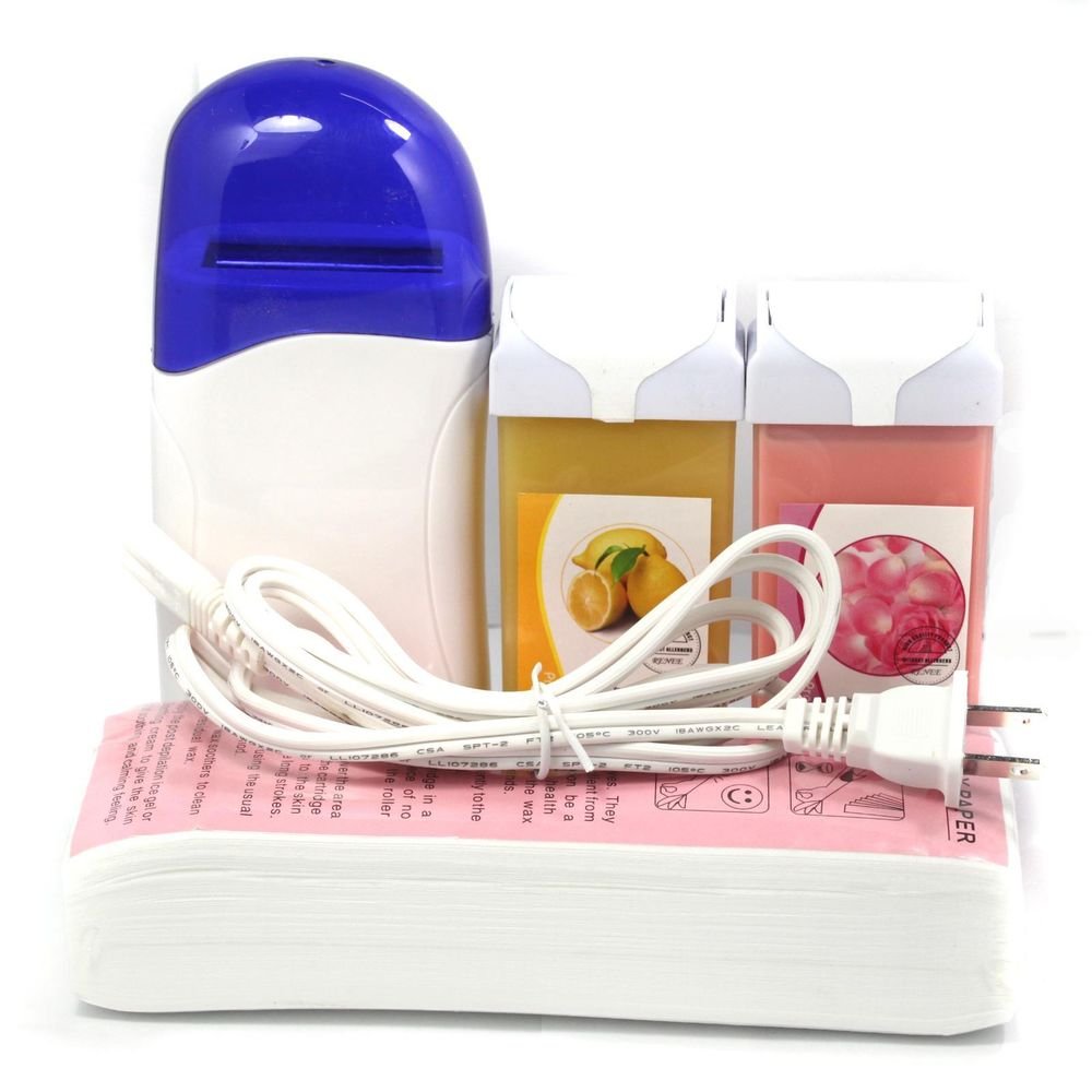 Hot Hair Removal Roll-On Depilatory Heater Wax Roller Waxing Strips Rose Lemon