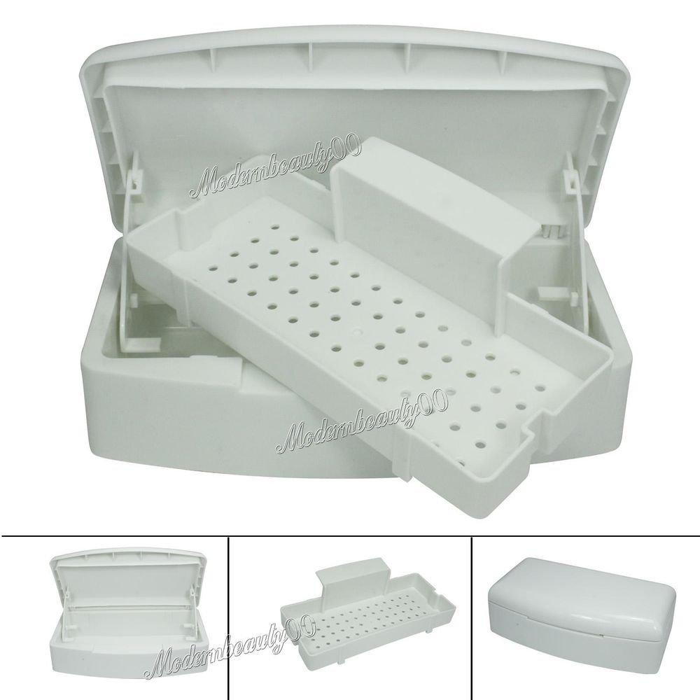 Pro White Two Layer Implement Sterilizing Tray Box Nail Art Tools 154872