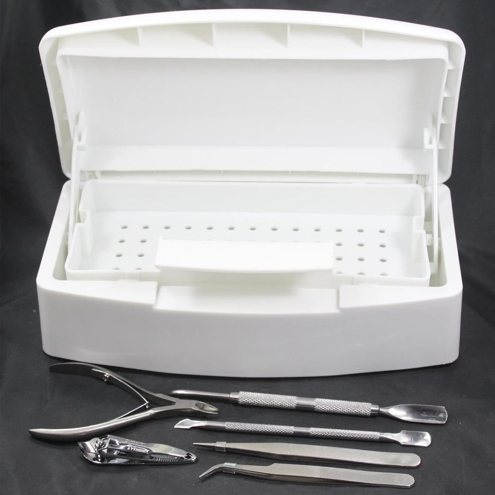 7in1 Sterilizing Tray Implement Clean Sterilizer Box Nail Art Clipper Tools Kit