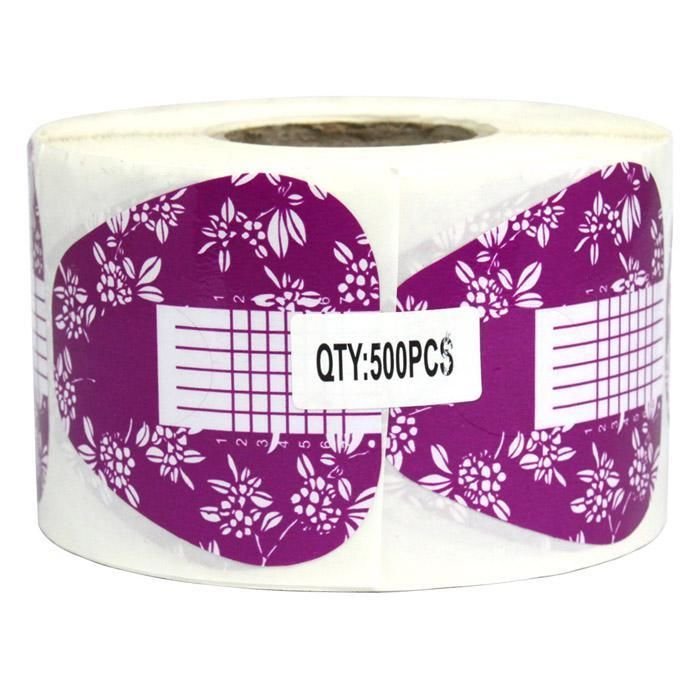 500 Purple Nail Art Guide Forms Roll for Acrylic UV Gel Nail Art Tips Extension
