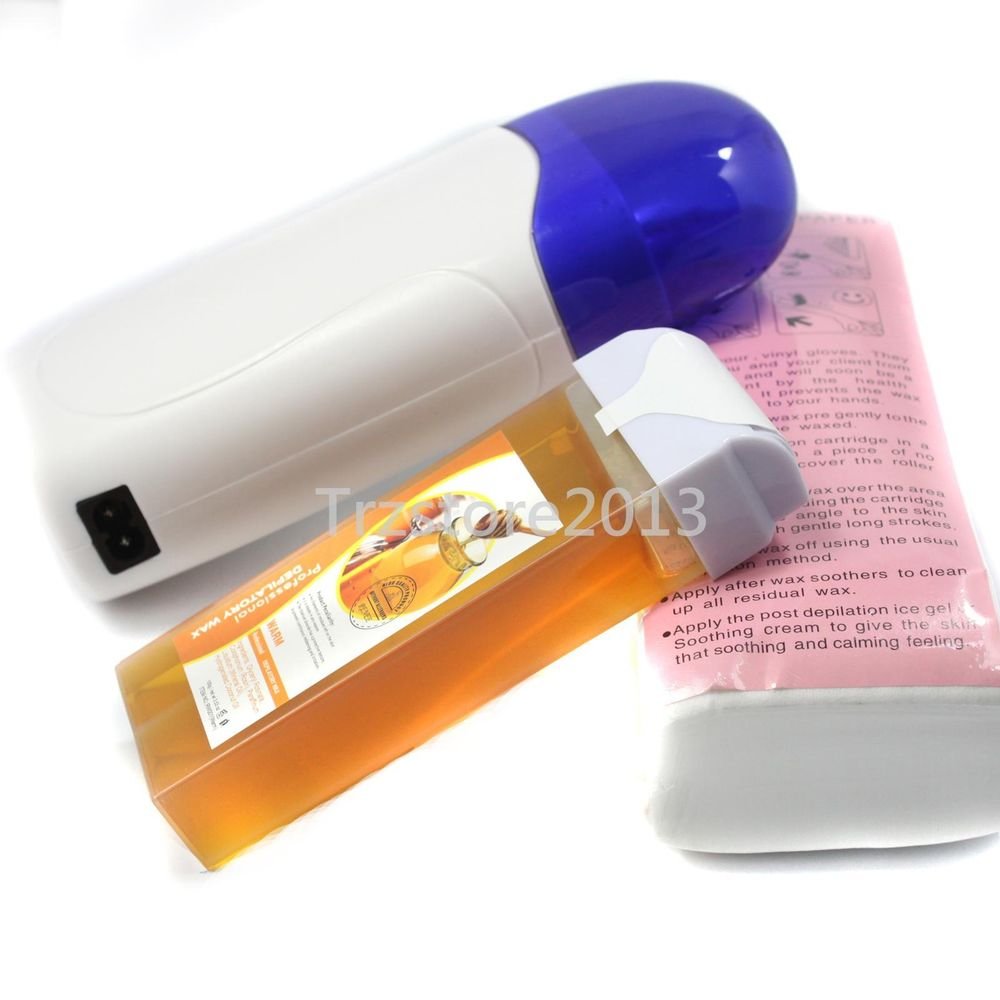 Roll-On Depilatory Heater Honey Wax Roller Waxing Paper Hair Removal Tool Kit