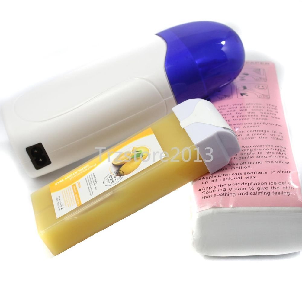 Roll On Refill Depilatory Heater Wax Paper Hair Strips Removal Lemon Cream Kit
