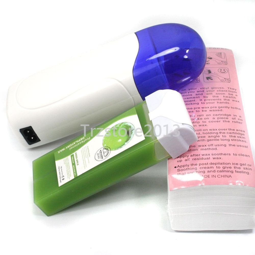 New Roll-On Depilatory Heater Apple Wax Waxing Paper Hair Removal Tool Kit