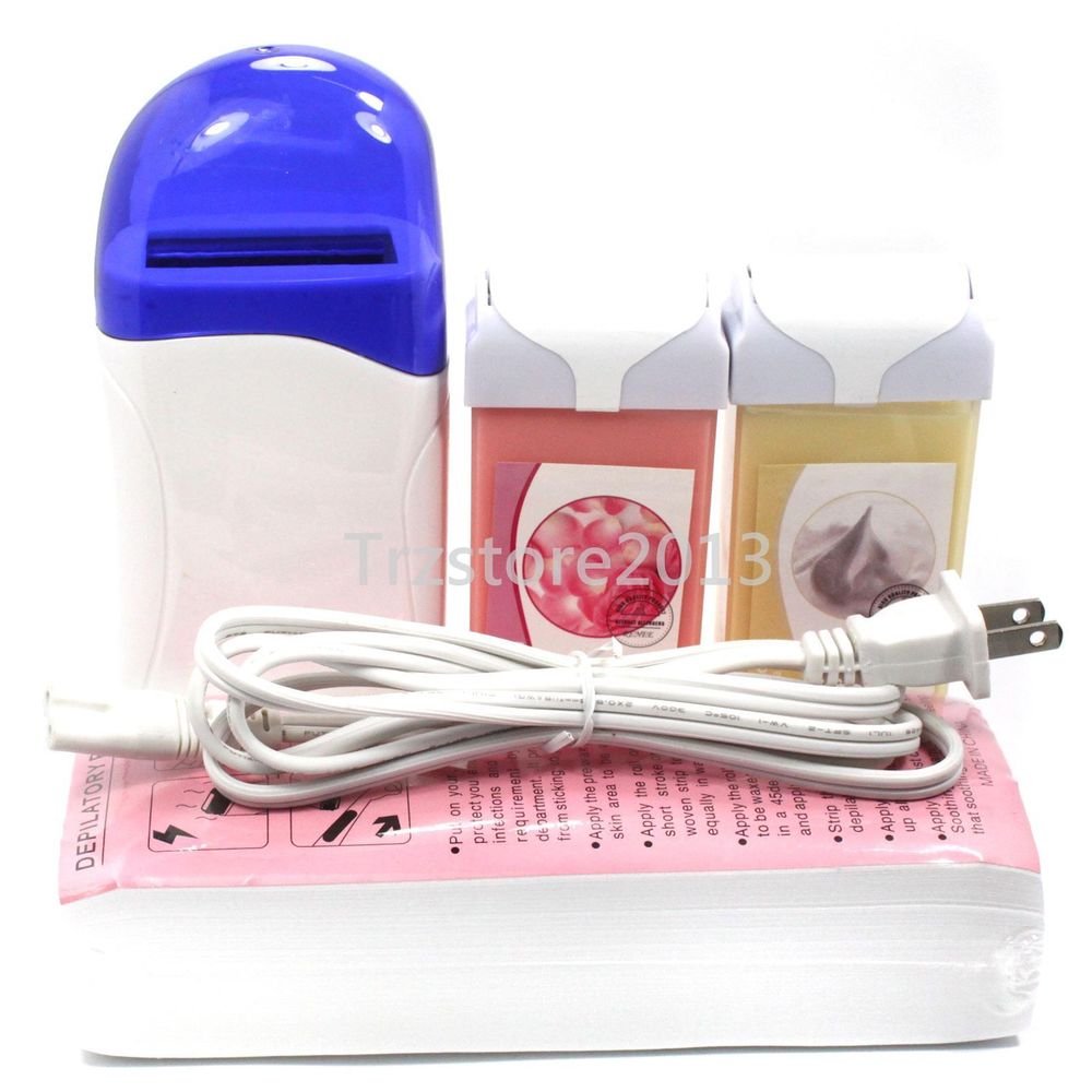 Hair Removal Roll-On Refillable Depilatory Heater Wax Waxing Paper Creme Rose