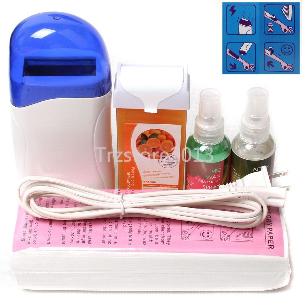 Hair Removal Roll-On Depilatory Heater Wax Waxing Treatment Spray Lotion Set