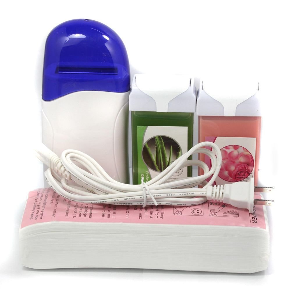 Hair Removal Roll-On Depilatory Heater Wax Roller Waxing Strips Rose Aloe Vera