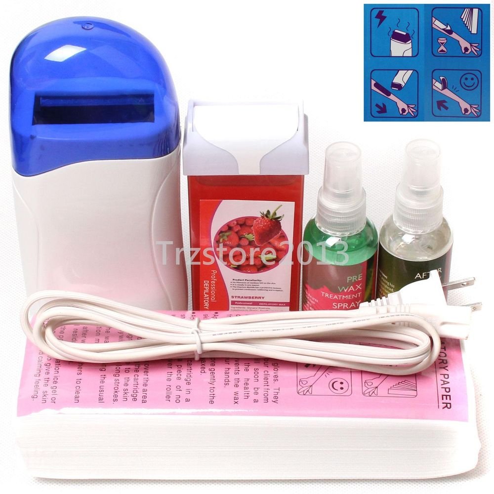 Hair Removal Roll-On Depilatory Heater Strawberry Wax Warmer Body Care Tools Set