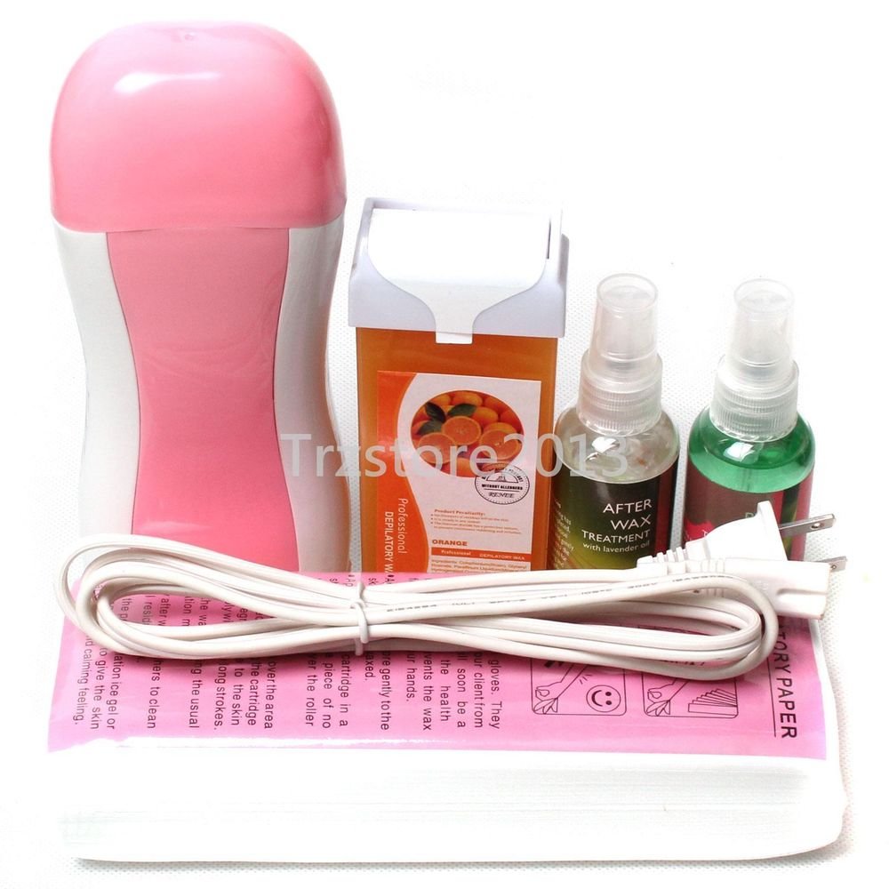 5in1 Hair Removal Roll-On Depilatory Heater Wax After Waxing Treatment Spray Set