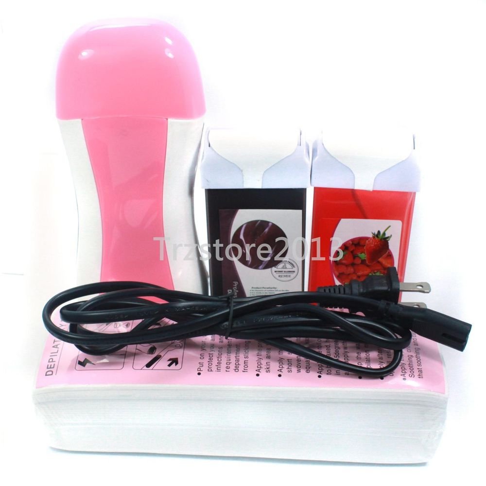 Hair Removal Roll On Depilatory Heater Wax Carriage Warmer Paper Full Kit Tools
