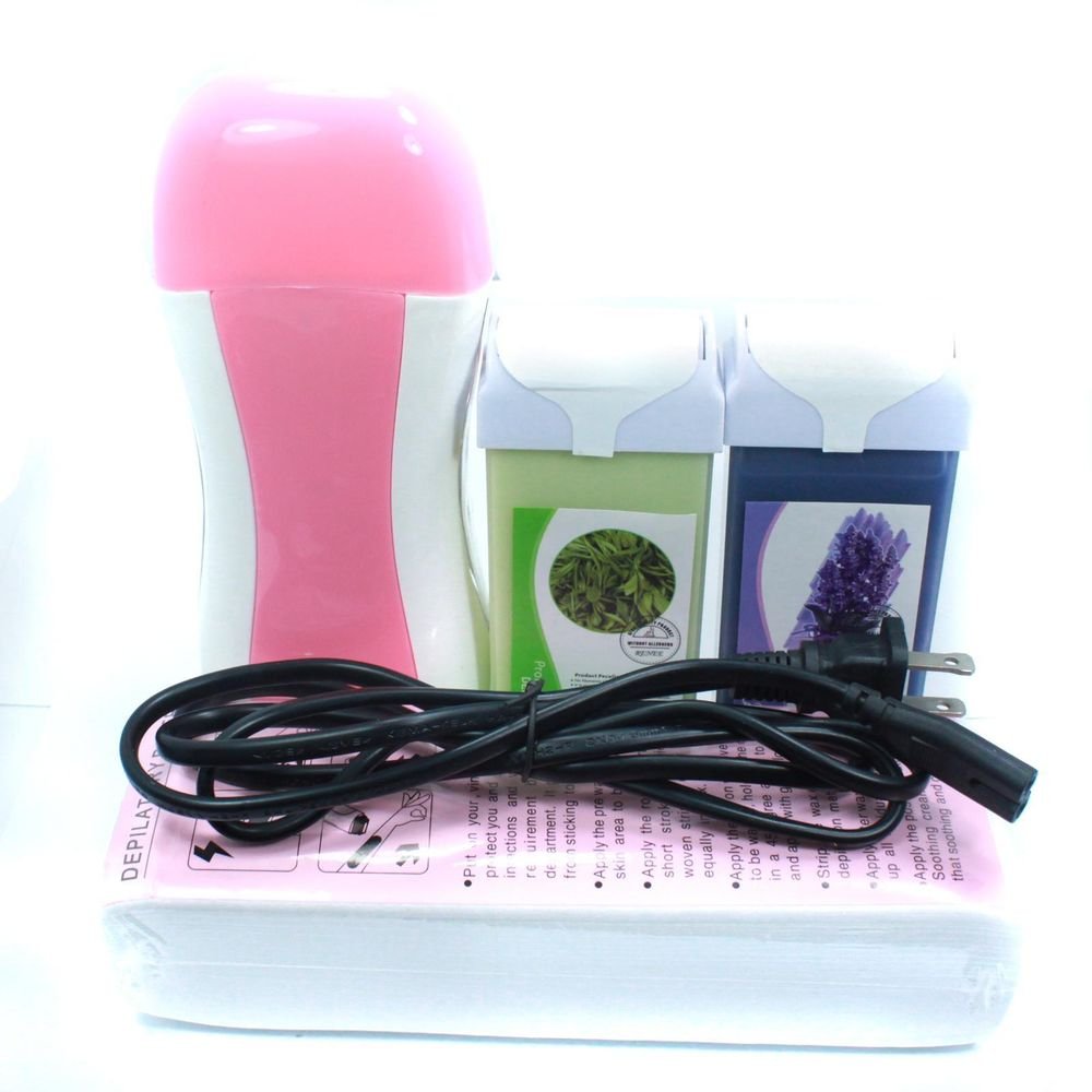Hair Removal Roll-On Depilatory Heater Wax Carriage Waxing Paper Strip Tools Set