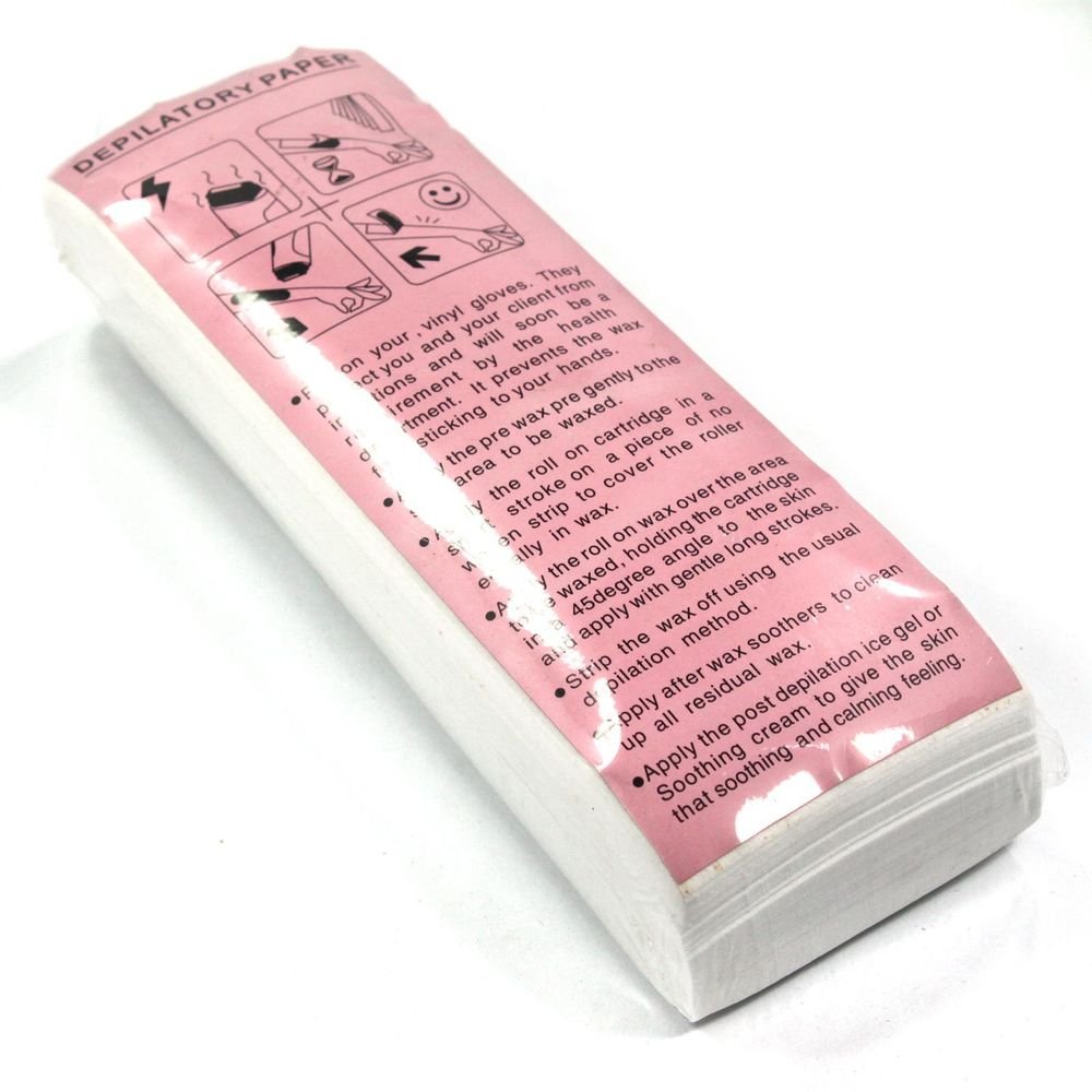 100 PCS White Hair Removal Depilatory Non-woven Epilator Wax Strips Paper Tools