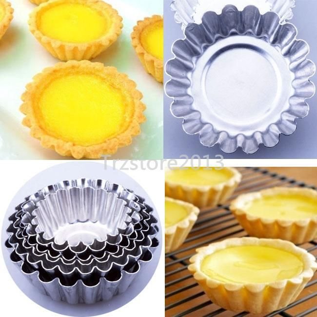 Egg Tart Aluminum Cupcake Cake Cookie Custard Mold Lined Mould Tin Baking Tool