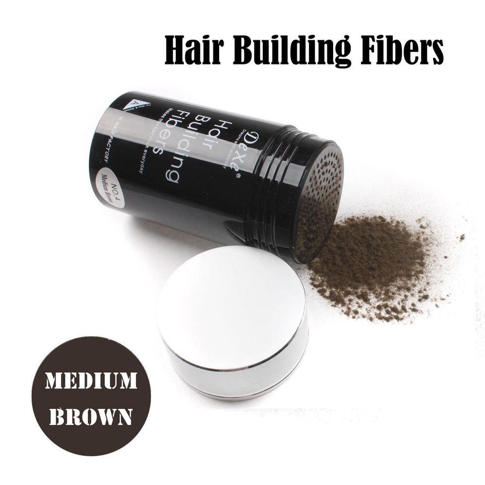 Easy to Use Hair Building Fibers Medium Brown Color 22g with Tracking Number