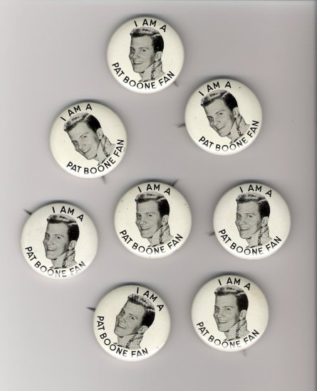 Original 1950s I Am A Pat Boone Fan Vintage Rock & Roll Fan Club Pin