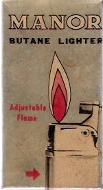 Vintage 1964 Japanese-Made Manor Butane Lighter in Original Box with Instructions