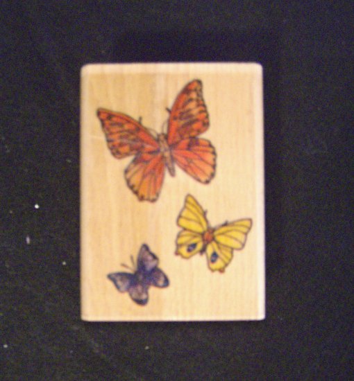 Butterflies Rubber Stamp Wood Mounted Stamp Craft New