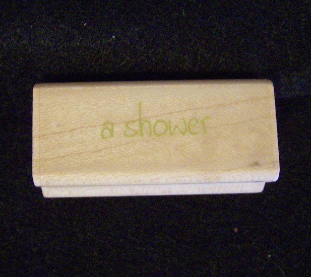 a shower Rubber Stampede 3330K Wood Mounted Rubber Stamp