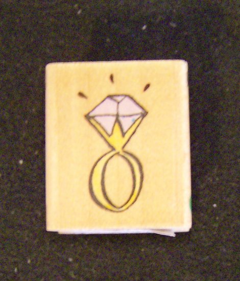 Diamond Ring Engagement Ring Wood Mounted Rubber Stamp All Night Media