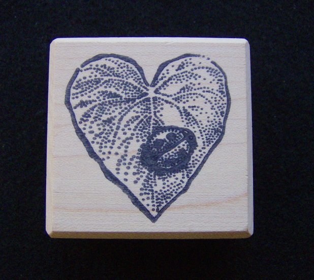 Leaf & Ladybug Rubber Stamp Wood Mounted New Too Much Fun Rubber Stamps