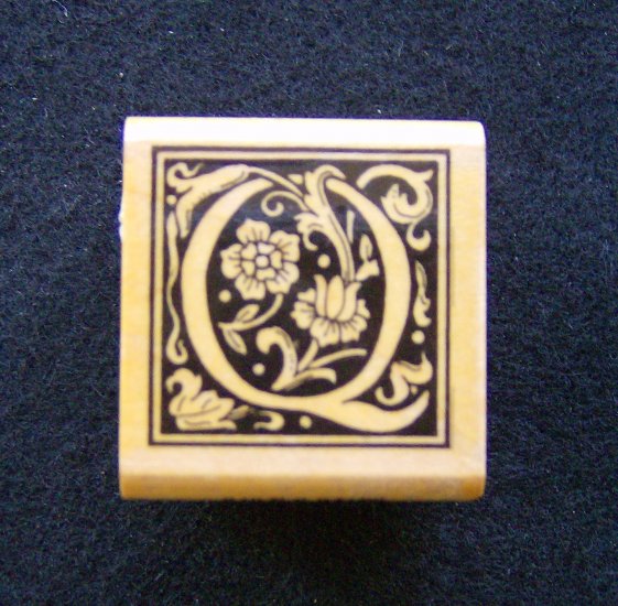 All Night Media Q Ornate Alphabet Letter Rubber Stamp New Retired Wood Mounted