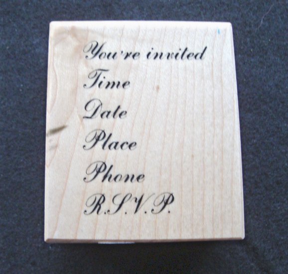 PSX E-438 Invitation Rubber Stamp New 1984