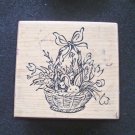 PSX F-2262 Easter Basket Wood Mounted Rubber Stamp Gently Used