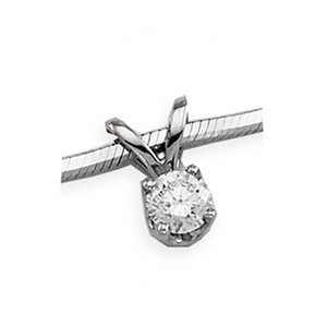 14kt White Gold Round .10 ctw Diamond Solitaire Necklace