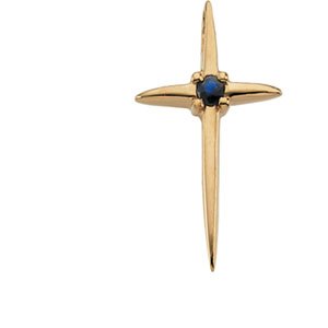 14kt Yellow Gold Sapphire Cross Pendant