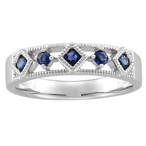 14kt White Gold Sapphire Band Ring