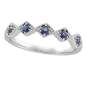 14kt White Gold Sapphire Band Ring