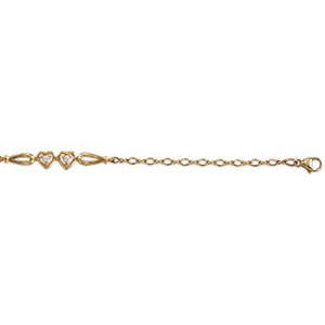 14kt Yellow Gold Diamond Heart Bracelet