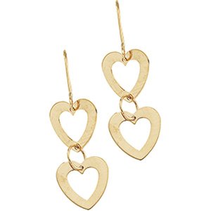 14kt Yellow Gold Geometric Heart Earring